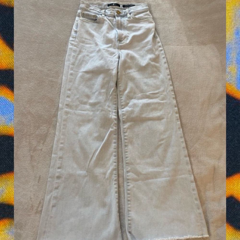 7 For All Mankind blue Wide Leg Flare Jeans